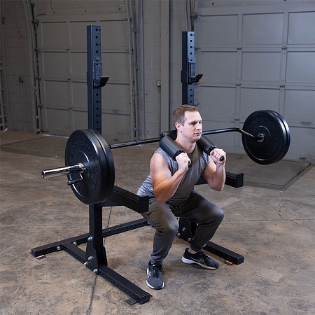 Body Solid Olympic Safety Squat Bar Cambered Yoke Handle OBSS50B - Image 3