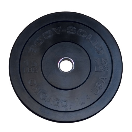 Body Solid Olympic Rubber Bumper Weight Plate Plates 15lb OBPX15 - Image 2