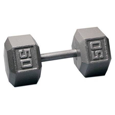 Ader Free Weight Hex Hexagon Cast Iron Dumbell Dumbbell 50# - Image 2