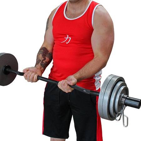 Body Solid Arm Bicep Curl Curling Bar Olympic Black Oxide OB47B - Image 2