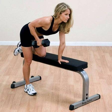 Body Solid FreeWeight Flat Utility Dumbbell Dumbell Bench GFB350 - Image 4