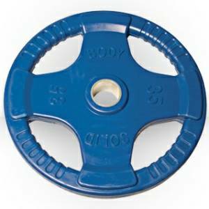 Body Solid Olympic Free Weight Plate Rubber Coated Grip Blue 35#