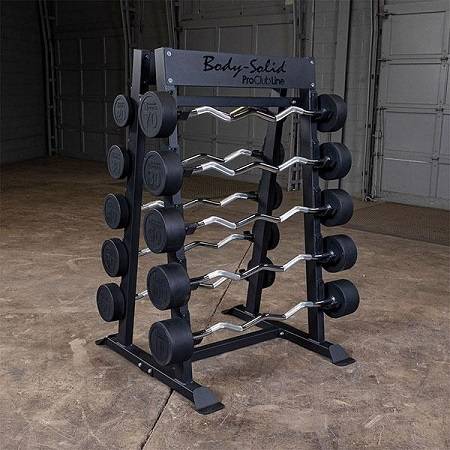 Body Solid Commercial Fixed Weight Barbell Bar Rack SBBR100 - Image 3