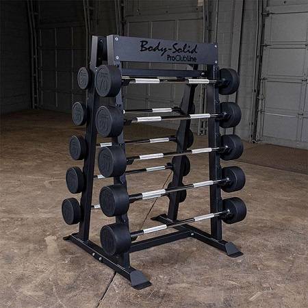 Body Solid Commercial Fixed Weight Barbell Bar Rack SBBR100 - Image 4