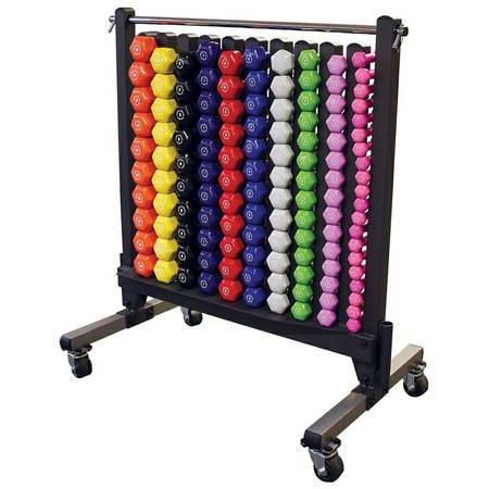 Body Solid Mobile Rolling Lockable Aerobic Dumbbell Rack GDR500 - Image 2