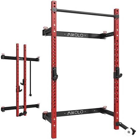ML Folding Wall Mount Power Multi Press Squat Rack Space Save QJ - Image 3
