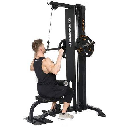 PowerTec Lat Pull Down Machine Upper Lower Pulley Curl Row P-LM - Image 2