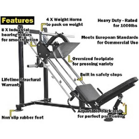 PowerTec 45 Degree Leg Press Sled Safety Squat Calf Raise P-LP - Image 7