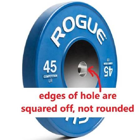 ROGUE Plate Competition Rubber Bumper Color 45# Blue Free Weight - Image 3