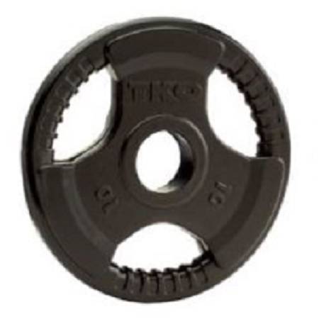 TKO Plate Olympic Rubber Tri-Grip 10# Free Weight Lifting Plates - Image 2