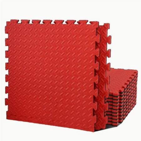 OM Interlocking Rubber Puzzle Mat Floor Flooring Mats 24x24x1 in - Image 2