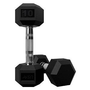 USA Free Weight Hex Hexagon Rubber Coated Dumbell Dumbbell 10#