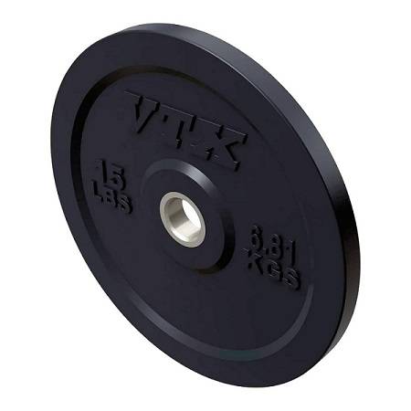 VTX Olympic Colored Rubber Bumper Free Weight Plate Plates 15 lb - Image 2