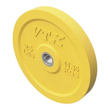 VTX Olympic Colored Rubber Bumper Free Weight Plate Plates 25 lb - Image 2